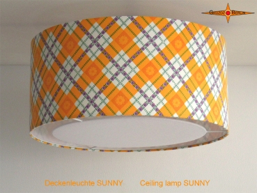 Ceiling lamp of vintage fabric SUNNY Ø 50 cm with diffuser