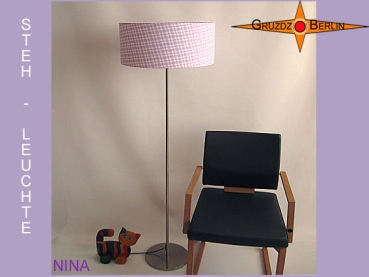 Floor lamp purple checked NINA floor lamp white lilac