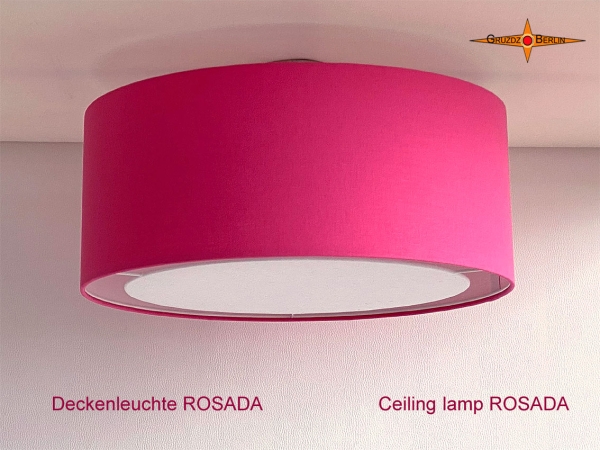 XL ceiling lamp ROSADA Ø70 cm pink ceiling lamp with diffuser