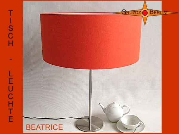 Orange table lamp BEATRICE table lamp linen