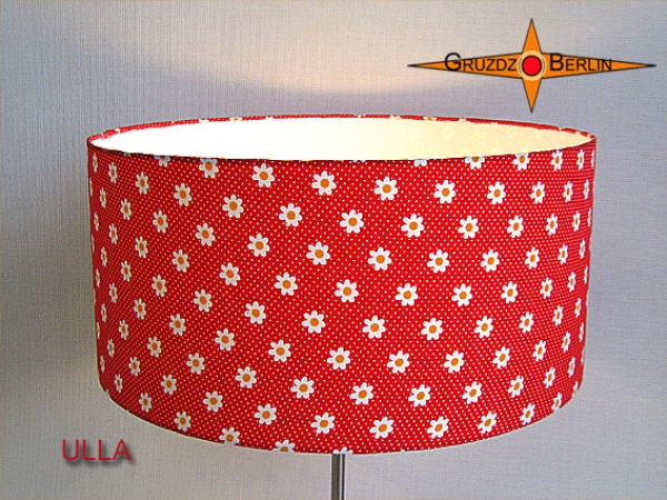 Floor lamp ULLA h 155 cm with dots and flowers red