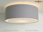 Gray ceiling lamp THERESA Ø45 cm ceiling light with diffuser